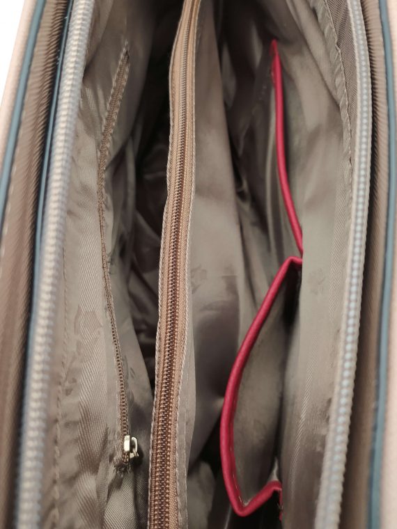 Slušivá dvoubarevná kabelka přes rameno Tapple, H17419, šedohnědá, vnitřní uspořádání kabelky přes rameno
