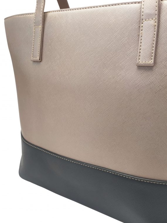 Slušivá dvoubarevná kabelka přes rameno Tapple, H17419, zlatá, detail kabelky přes rameno