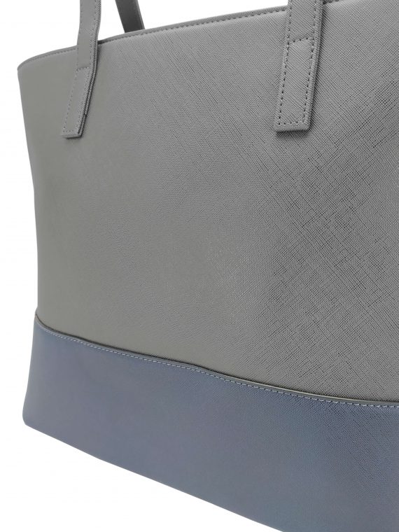 Slušivá dvoubarevná kabelka přes rameno Tapple, H17419, středně šedá, detail kabelky přes rameno