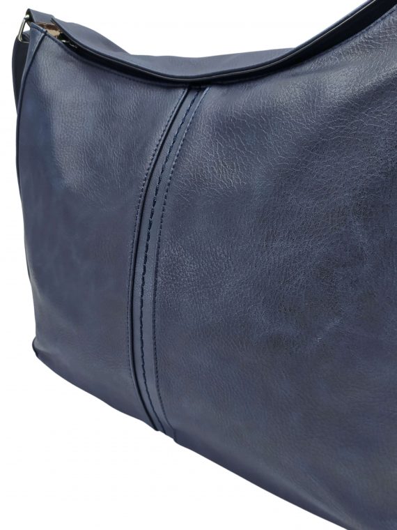 Velká tmavě modrá crossbody kabelka s bočními kapsami, Tapple, H18037, detail crossbody kabelky