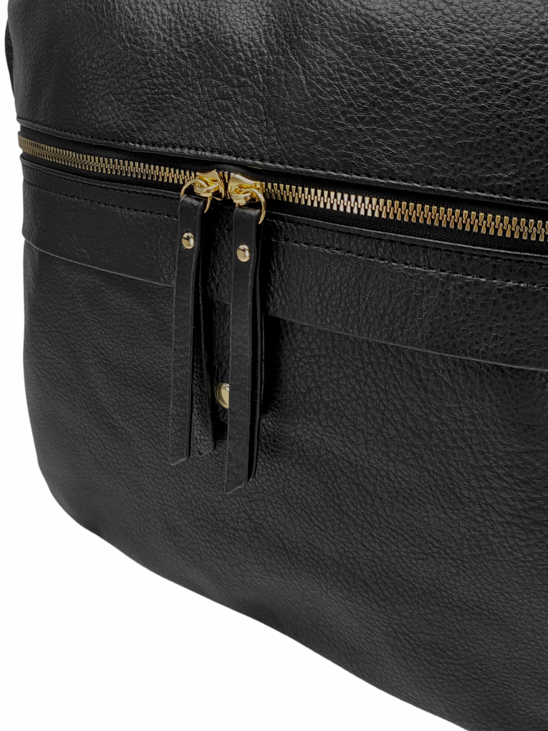 Velký černý kabelko-batoh 2v1 s kapsou, Int. Company, H23, detail kabelko-batohu