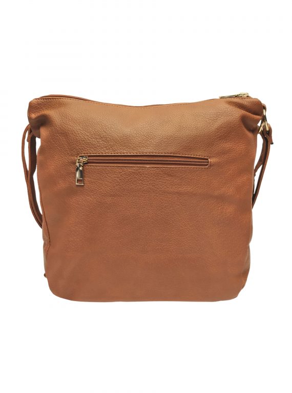 Velký kabelko-batoh 2v1 s praktickou kapsou, Int. Company, H23, středně hnědý, zadní strana kabelko-batohu