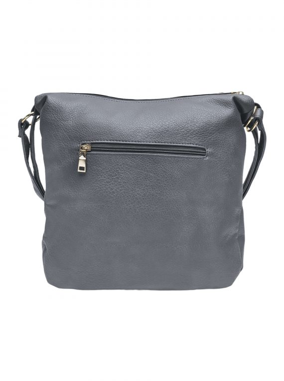 Velký kabelko-batoh 2v1 s praktickou kapsou, Int. Company, H23, středně šedý, zadní strana kabelko-batohu