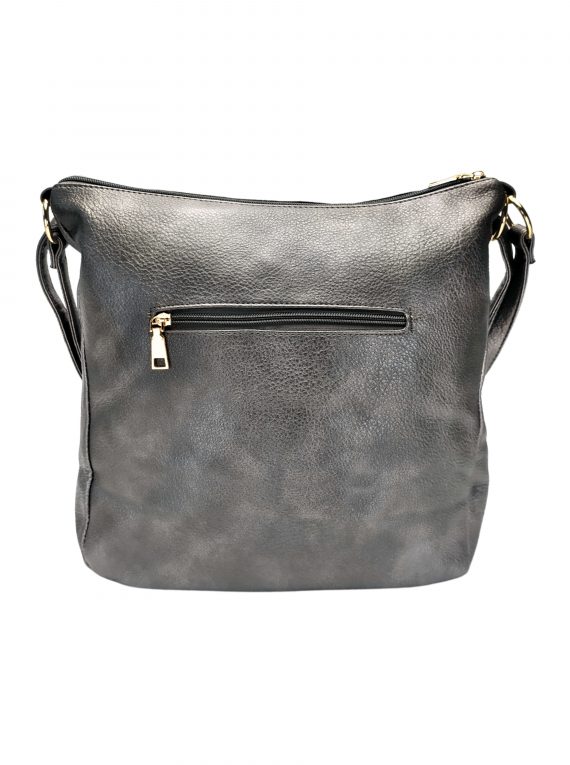 Velký kabelko-batoh 2v1 s praktickou kapsou, Int. Company, H23, stříbrný, zadní strana kabelko-batohu