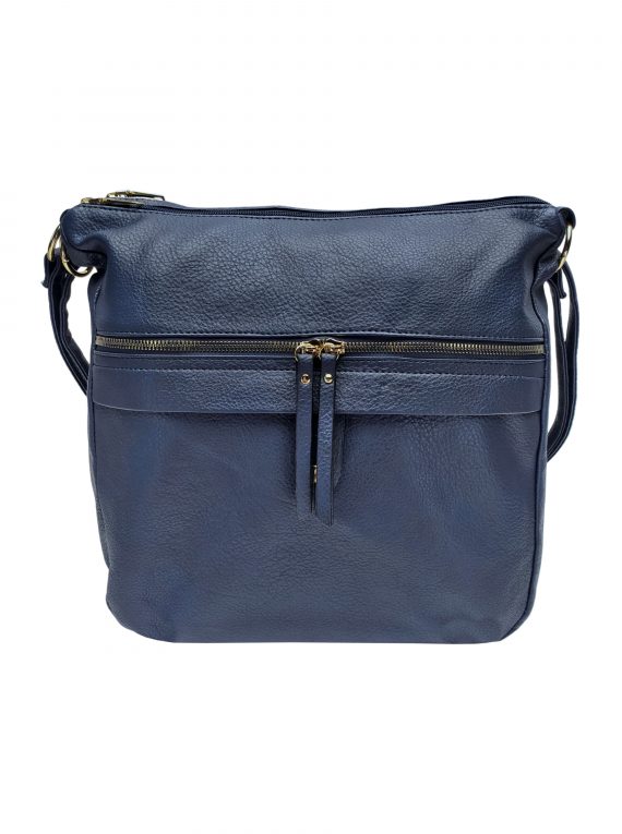 Velký kabelko-batoh 2v1 s praktickou kapsou, Int. Company, H23, tmavě modrý, přední strana kabelko-batohu