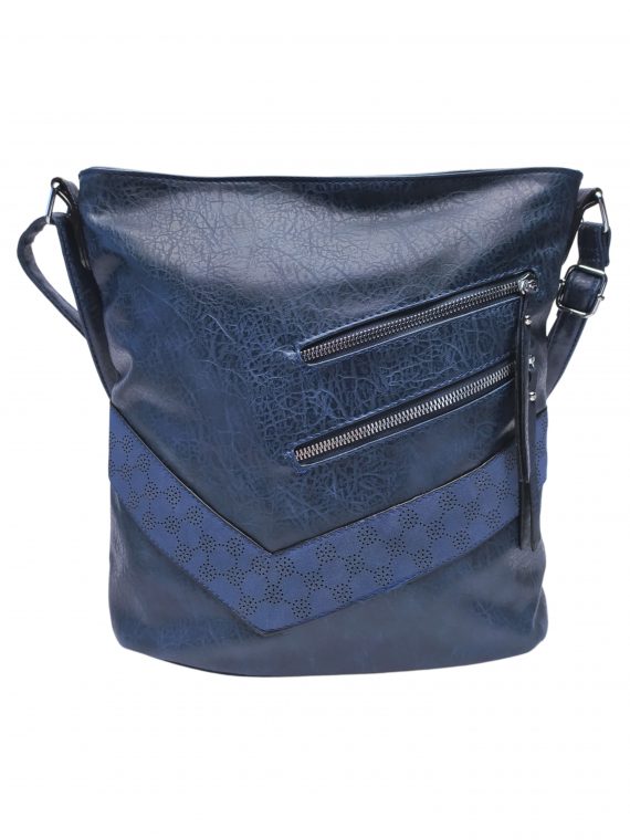 Moderní tmavě modrá crossbody kabelka s kapsami, Rosy Bag, NH8135, přední strana crossbody kabelky