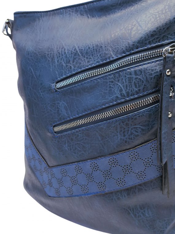 Moderní tmavě modrá crossbody kabelka s kapsami, Rosy Bag, NH8135, detail crossbody kabelky