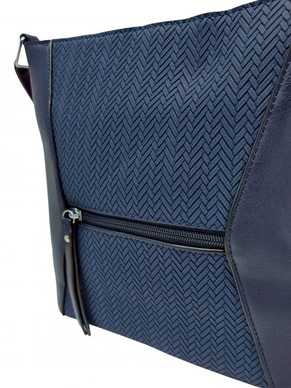 Stylová tmavě modrá crossbody kabelka se slušivým vzorem, Rosy Bag, NH8139, detail crossbody kabelky