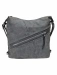 Velký středně šedý kabelko-batoh s šikmou kapsou
