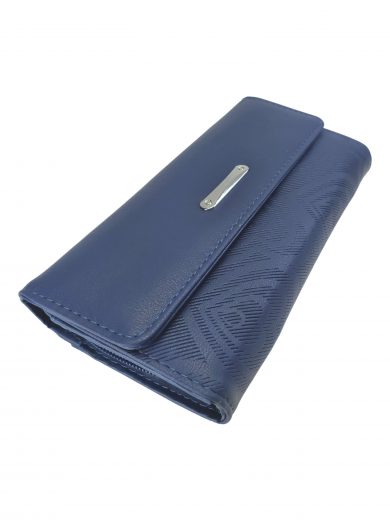 Středně modrá dámská peněženka s moderním vzorem, New Berry, YX-201, přední strana dámské peněženky