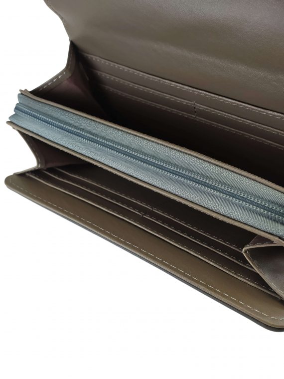 Středně šedá dámská peněženka s moderním vzorem, New Berry, YX-201, vnitřní uspořádání dámské peněženky