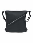 Střední černý kabelko-batoh 2v1 s šikmým zipem