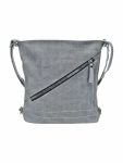 Střední světle šedý kabelko-batoh 2v1 s šikmým zipem