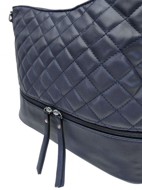 Tmavě modrá crossbody kabelka s koso vzorem, Rosy Bag, NH8145, detail dámské crossbody kabelky