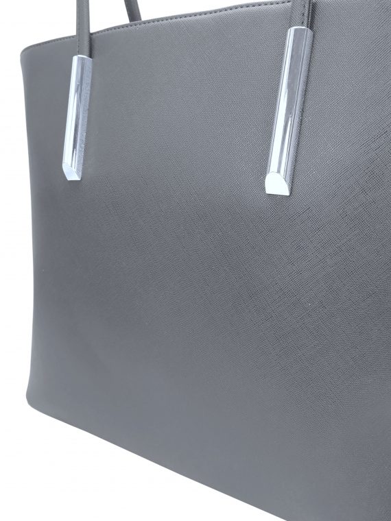 Středně šedá moderní kabelka přes rameno, Tapple, H17429S, detail kabelky přes rameno
