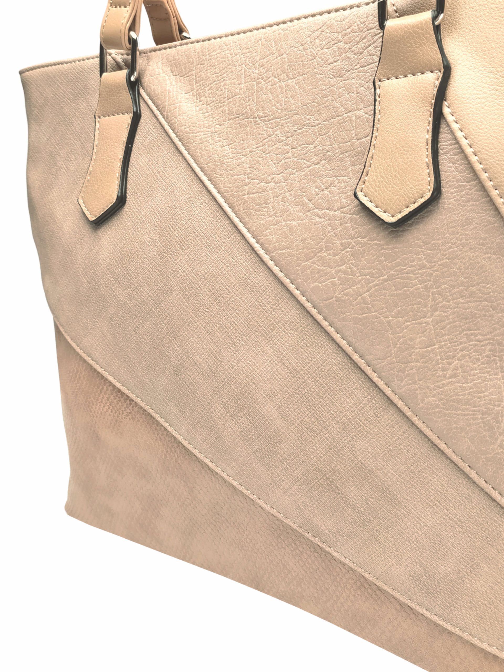 Světle hnědá dámská kabelka přes rameno se vzory, Tapple, H17224, detail kabelky přes rameno