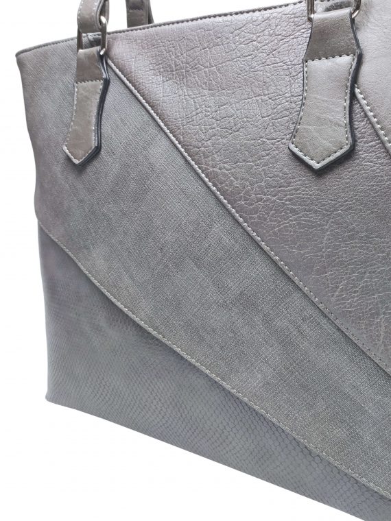 Tmavě šedá dámská kabelka přes rameno se vzory, Tapple, H17224, detail kabelky přes rameno