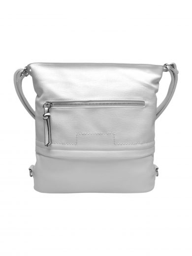 Střední bílý kabelko-batoh 2v1 s praktickou kapsou, Tapple, H190062, přední strana kabelko-batohu 2v1