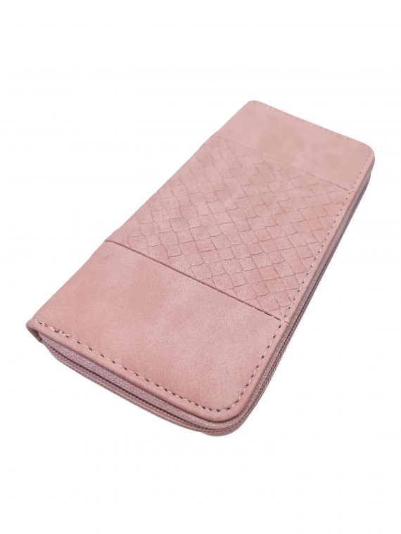 Světle růžová dámská peněženka s texturou, New Berry, 318-6, přední strana dámské peněženky
