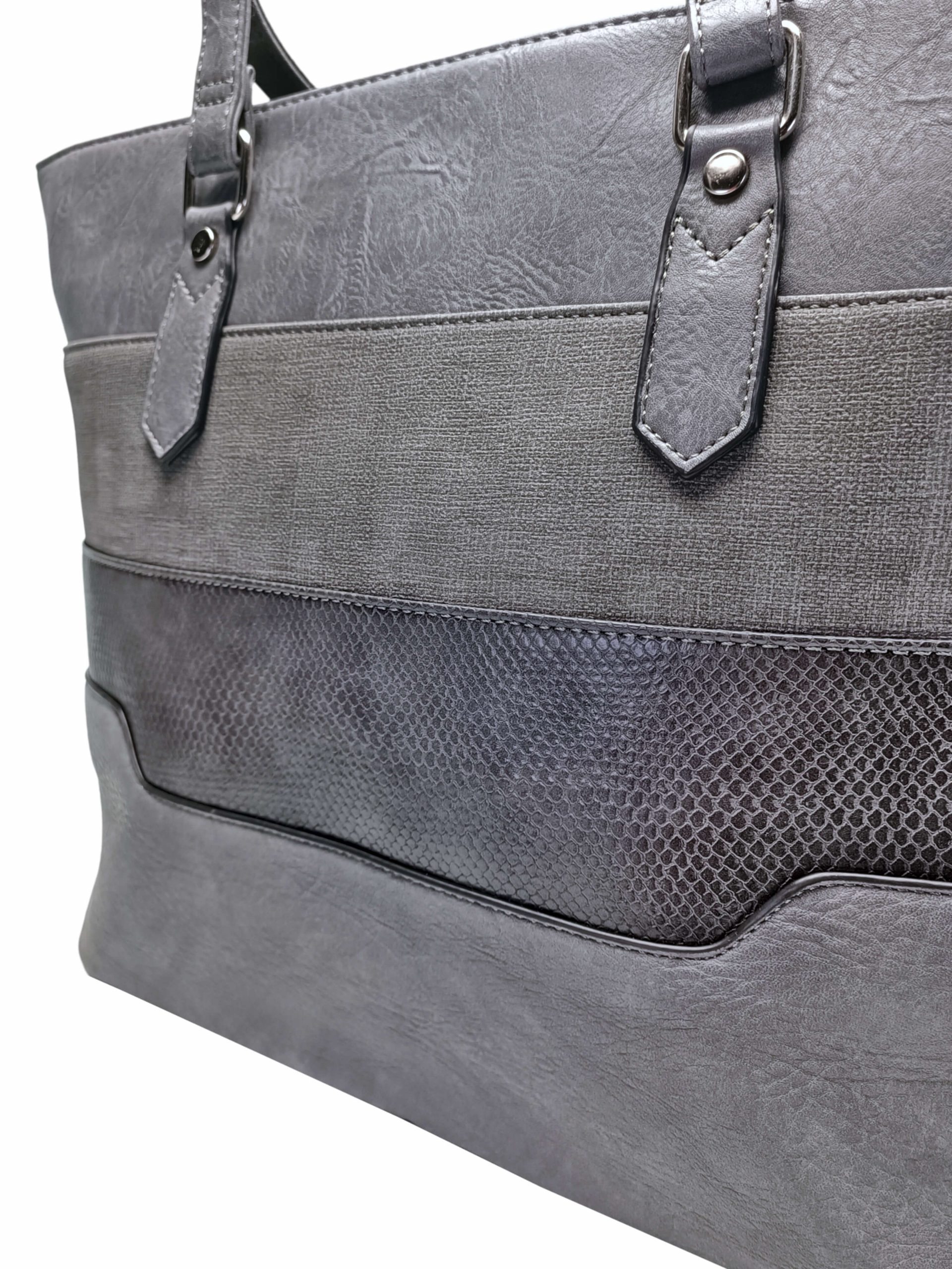 Tmavě šedá dámská kabelka přes rameno, Tapple, H190049, detail kabelky přes rameno