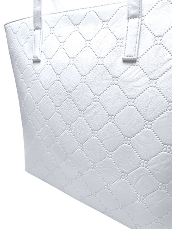 Bílá kabelka přes rameno s koso vzory, Tapple, H22502, detail kabelky