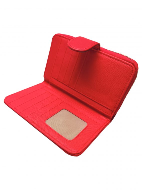 Moderní tmavě červená dámská peněženka, Tapple, 020, vnitřní uspořádání dámské peněženky