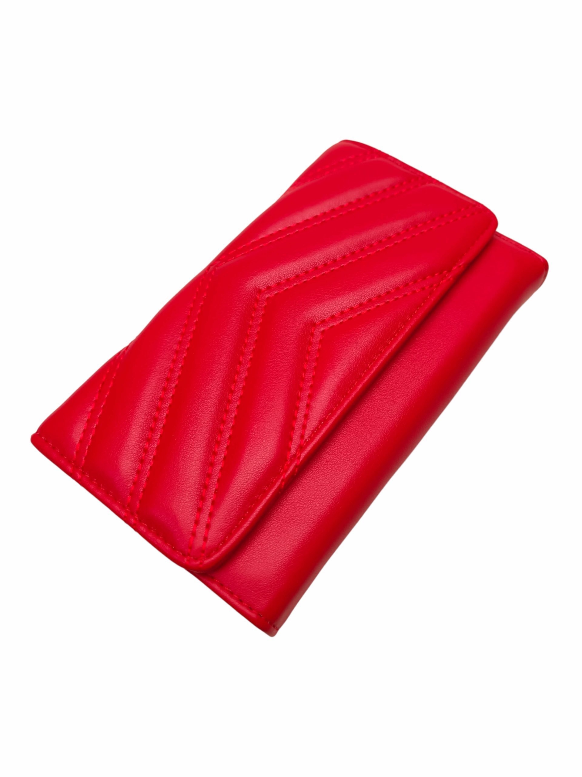 Tmavě červená dámská peněženka s prošíváním, Tapple, 501, přední strana dámské peněženky