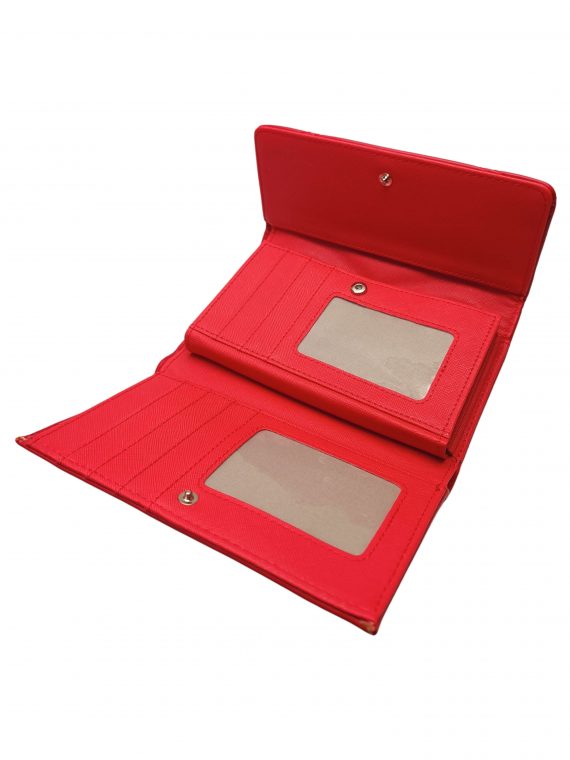 Tmavě červená dámská peněženka s prošíváním, Tapple, 501, vnitřní uspořádání dámské peněženky