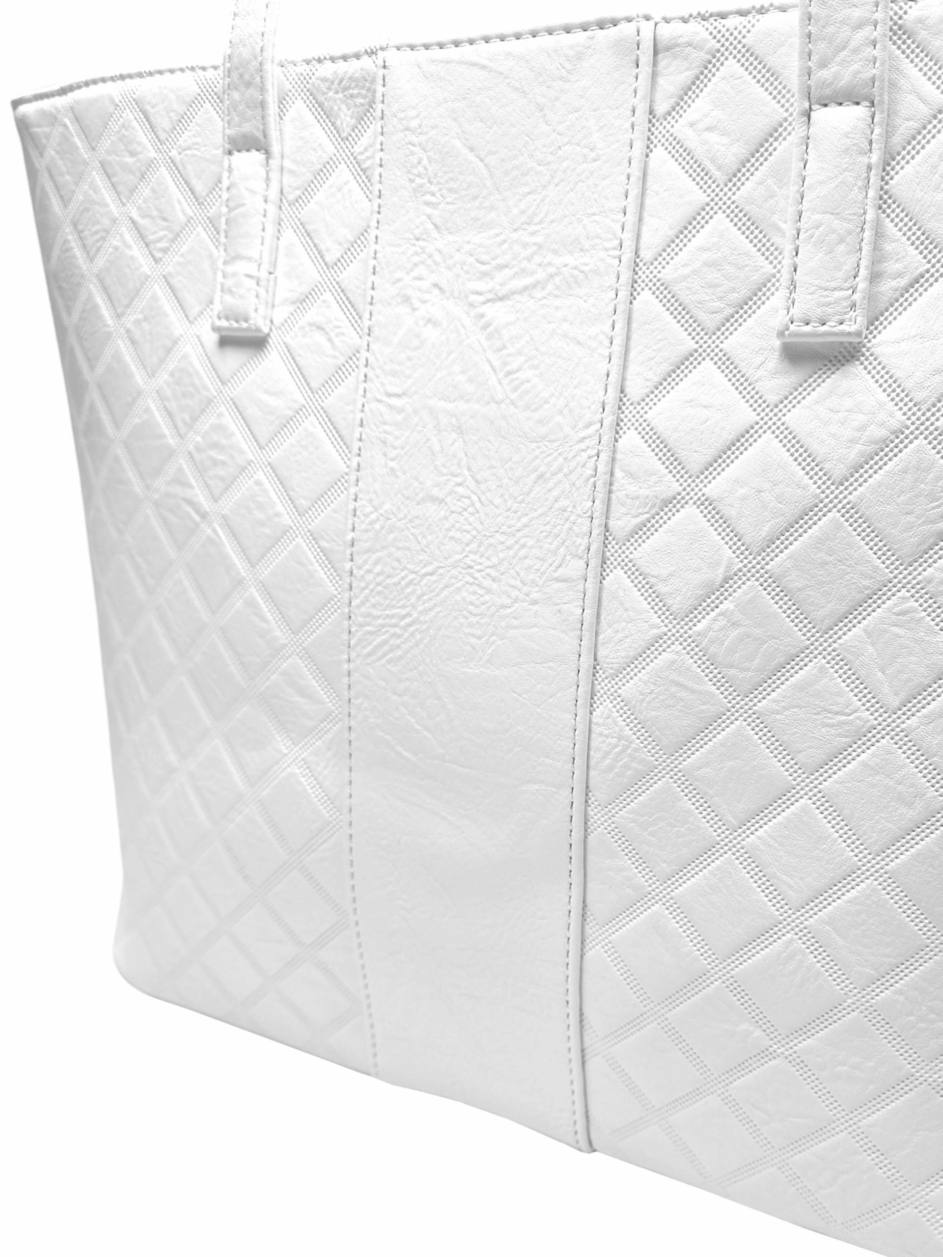 Velká bílá kabelka přes rameno se vzory, Tapple, H22930-1, detail kabelky přes rameno