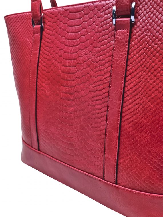 Vínová / bordó kabelka přes rameno s hadím vzorem, Tapple, H22919, detail kabelky přes rameno