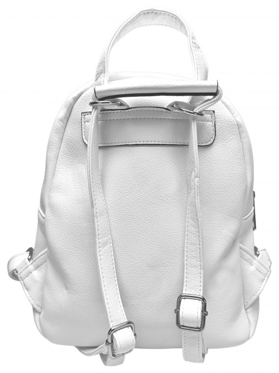 Bílý dámský batoh s moderním vzorem, Tapple, H22802-1, zadní strana batohu