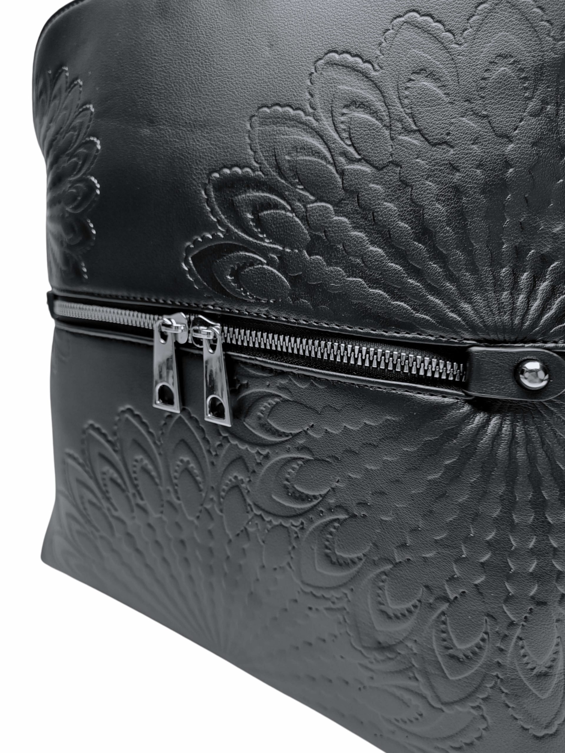 Černý dámský batoh s ornamenty, Tapple, H20820-12, detail batohu