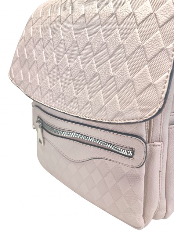 Šedobéžový dámský batoh s kosočtverci, Tapple, H22113-1, detail batohu