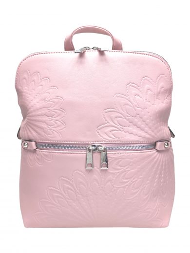 Světle růžový dámský batoh s ornamenty, Tapple, H20820-12, přední strana batohu