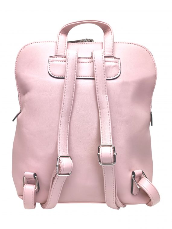 Světle růžový dámský batoh s ornamenty, Tapple, H20820-12, zadní strana batohu