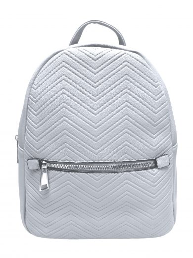 Světle šedý dámský batoh s moderním vzorem, Tapple, H22802-1, přední strana batohu