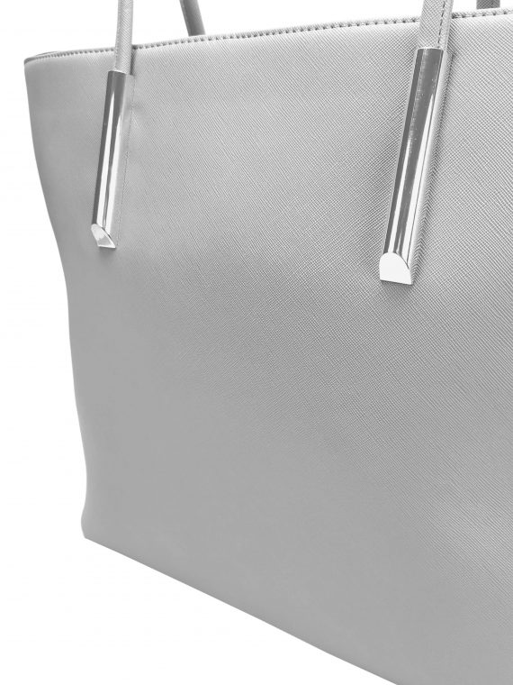 Světle šedá moderní kabelka přes rameno, Tapple, H17429S, detail kabelky přes rameno