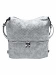 Velký světle šedý kabelko-batoh 2v1 s praktickou kapsou