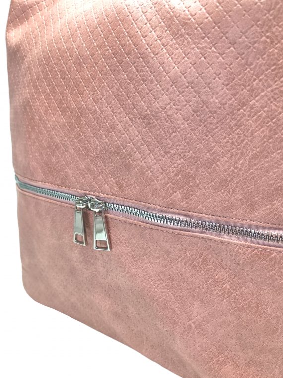 Velký starorůžový kabelko-batoh 2v1 s praktickou kapsou, Tapple, H190010N+, detail kabelko-batohu 2v1