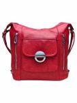 Velký tmavě červený kabelko-batoh 2v1 s kapsami