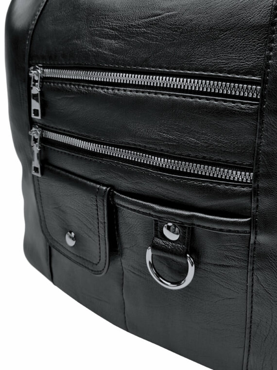 Černý kabelko-batoh 2v1 s kapsami, Tapple, S17BV6, detail kabelko-batohu 2v1