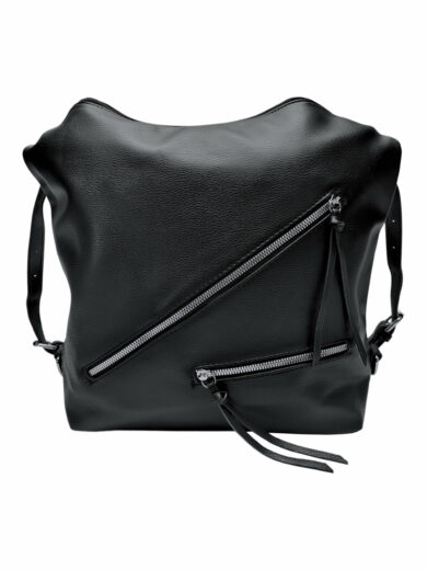 Velká černá kabelka a batoh v jednom, Tapple, X368, přední strana kabelko-batohu 2v1