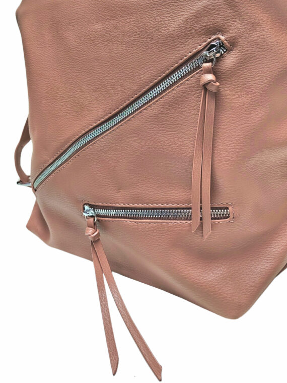 Velká starorůžová kabelka a batoh v jednom, Tapple, X368, detail kabelko-batohu 2v1