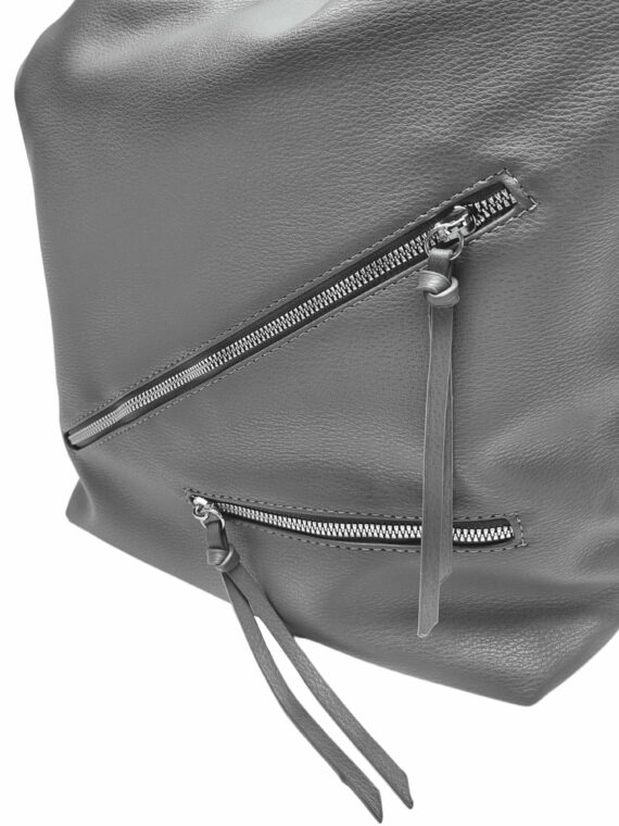 Velká středně šedá kabelka a batoh v jednom, Tapple, X368, detail kabelko-batohu 2v1
