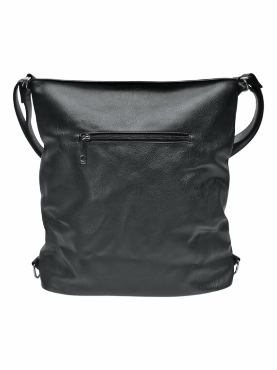 Velký černý kabelko-batoh s kapsou, Tapple, H23904, zadní strana kabelko-batohu