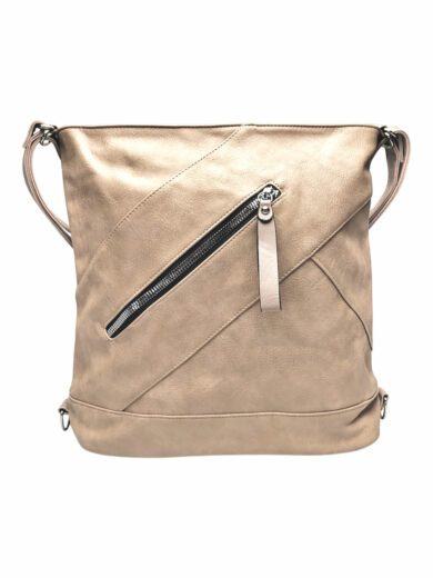 Velký světle hnědý kabelko-batoh s kapsou, Tapple, H23904, přední strana kabelko-batohu